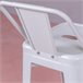 Taburete metálico industrial con respaldo bajo  - Bistro Blanco
