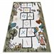 Alfombra FUN Hop para niños rayuela animales 120x170 Verde