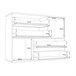 Aparador 2 puertas 4 cajones SKIVE Blanco/ Madera