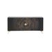 Aparador De Madera De Mango Con 3 Puertas Y Pies De Metal Dorado Negro