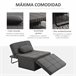 Sofá Cama Lino, Espuma, Metal HOMCOM, hogar - sofás y butacas Gris
