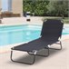 Tumbona Plegable Acero y Tela Oxford Outsunny Negro