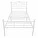 Cama individual (Florenz)  con cabecero curvado, colchón y somier 126x208 Blanco