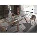 ANGEL CERDA Mesa comedor extensible rectangular cristal templado y nogal 270x100 Nogal