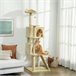Árbol para Gatos Aglomerado de Madera, Felpa PawHut Árbol para Gatos Aglomerado de Madera, Felpa PawHut Crudo
