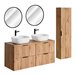 Conjunto de muebles con doble lavabo espejos LED y columna Adriel 120 Madera