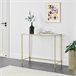 Mesa Consola Alajärvi en acero con tablero de vidrio 100 Dorado