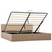 Cama canapé hidráulica cuero sintético 180x200 Marron