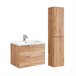 Conjunto mueble lavabo individual encastrado y columna April 80 Blanco