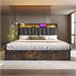Cama de matrimonio de lino con almacenaje 166x222 Gris