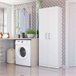 Armario Auxiliar Multiusos Alto con 2 Puertas Abatibles Armario Auxiliar Multiusos Alto con 2 Puertas Abatibles Blanco