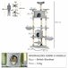 Árbol Rascador para Gatos Aglomerado de Madera, Sisal y Felpa Gris