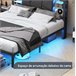 cama, led, usb, cama para adolescentes, cama doble, cajones 140x214 cama, led, usb, cama para adolescentes, cama doble, cajones 140x214 Negro
