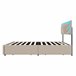 Cama con cabecero LED y 4 cajones de almacenaje Cama con cabecero LED y 4 cajones de almacenaje Beige