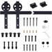 Kit de Accesorios para Puerta Corredera Acero al Carbono HOMCOM 200 Negro