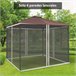 4 Paneles Laterales de Mosquitera para Carpa Poliéster, Nylon 302x0 Negro