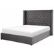 Beliani Cama con almacenaje Terciopelo LUBBON 210x217 Gris