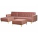 Beliani Sofá cama Terciopelo ABERDEEN Rosa