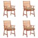 4 Sillas de comedor para jardín de madera con cojines Beige