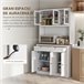 Alacena de Cocina MFD, Melamina de Madera HOMCOM, hogar - cocina Blanco