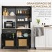 Alacena de Cocina Melamina de Madera, MDF HOMCOM, hogar - cocina 119 Negro