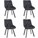4x Silla tapizada capitoné de terciopelo SJ.33 Negro