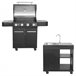 Cocina exterior modular FYRA - 4 quemadores Negro