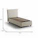 Cama individual en tela Beige