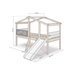 Cama cabaña con tobogán Rushi 204x187 Blanco/ Madera