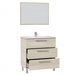 Mueble baño Alise 3 cajones, espejo y lavabo, Roble Mueble baño Alise 3 cajones, espejo y lavabo, Roble Roble