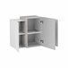 Armario mural efecto madera 90 Blanco/ Gris