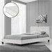 [Corium] Cama Albacete cuero sintético moderna - con colchón 149x210 Blanco