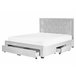 Beliani Cama con almacenaje Terciopelo LIEVIN 165x217 Azul Marino