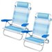 Aktive Pack de 2 sillas de playa plegables y reclinables Blanco/ Azul