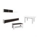 Pack salón con mesa de centro y mesa de comedor Arlet Max 200 Blanco/ Gris