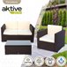 Conjunto muebles terraza sillones, sofá y mesita ratán Aktive Negro