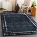 Alfombra lavable ANDRE 1486 Marco vintage 120x170 Negro