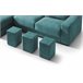 Chaise longue 4 plazas con 3 puffs FULL Azul Medio