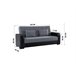 Sofá cama PRIMA  3 plazas negro gris Negro/ Gris