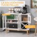 Aparador de Cocina Melamina de Madera, Madera de Pino HOMCOM Multicolor