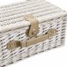 [casa.pro] Cesta de pícnic para 4 personas con nevera, cubiertos Blanco