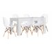 Mesa Extensible de Comedor o Cocina + 6 Sillas Estilo Nordico 178x80 Blanco