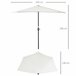 Sombrilla de Jardín Metal, Poliéster Outsunny 269x138 Crudo