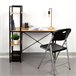 Max Home Escritorio con estantería madera y acero 120x64 Negro/ Madera