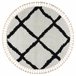 Alfombra BERBER CROSS Franjas Bereber Marroquí Shaggy 160x160 Blanco/ Gris