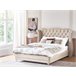 Beliani Cama con somier Terciopelo AYETTE 225x215 Beige