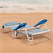 Aktive Silla de playa plegable y reclinable 7 posiciones rayas c/cojín y asas mano Azul