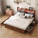 Cama, Cama de metal, 4 cajones, LED, Cama juvenil 182x217 Cama, Cama de metal, 4 cajones, LED, Cama juvenil 182x217 Negro