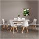 Mesa extensible Helga 120, 6 sillas Nora Blanco