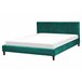 Beliani Cama con somier Terciopelo FITOU 170x214 Verde Oscuro